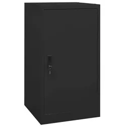 vidaXL Sattelschrank Schwarz 53x53x105 cm aus Stahl - Büroschränke mit abschließbarer Tür für sichere Aufbewahrung Ihrer Reitsportausrüstung, langlebig und leicht zu reinigen.