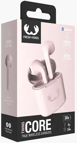 Fresh n Rebel Twins Core - True Wireless In-Ear Bluetooth Kopfhörer, 30 Std. Spielzeit, Touch-Steuerung und integriertes Mikrofon in Smokey Pink