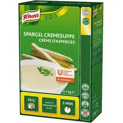 Knorr Spargel Cremesuppe 2,1 Kg - Cremige Spargelsuppe im praktischen 2,1 kg Pack, ideal für gesellige Anlässe oder als schnelles Gericht.