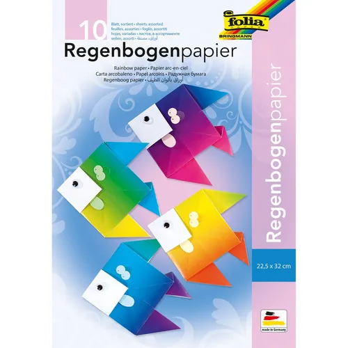 folia Tonpapier Regenbogen farbsortiert 100 g/qm 10 St.