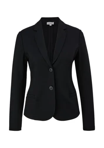 s.Oliver Damen Blazer 10.2.11.15.152.2133482 in Schwarz - Eleganter Blazer für Damen, reguläre Passform mit Rückenschlitz und abgerundetem Saum, aus hochwertigem Viskosestretch für optimalen Tragekomfort.
