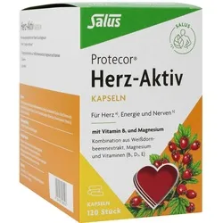 Protecor Herz-Aktiv Kapseln 120 ST - Nahrungsergänzungsmittel mit Vitamin B1 und Magnesium zur Unterstützung der Herzgesundheit. Ideal für eine ausgewogene Ernährung und ein gesundes Lebensgefühl.