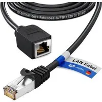 hb-digital Verlängerungskabel Ethernet 10m CAT7 RJ45 S/FTP PiMF LSZH Schwarz