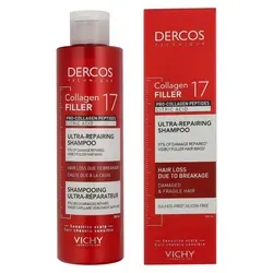Vichy Dercos Collagen Filler 17 Shampoo 200 ml für Männer - Vichy Dercos Collagen Filler 17, 200 ml, Shampoo für Männer, reinigt sanft und bereitet das Haar optimal auf die weitere Pflege vor. Für glänzendes, vitales Haar mit mehr Fülle.