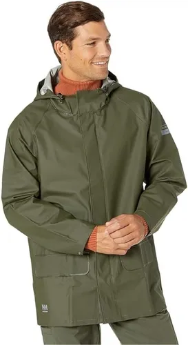 Helly Hansen MANDAL JACKET 70129 - Army Green - XL - Funktionsjacke aus robustem PVC-beschichtetem Polyester, wasserdicht und ideal für Outdoor-Aktivitäten. Mit Kapuze, Windschutzleiste und praktischen Taschen.