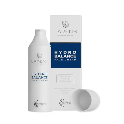 Larens Hydro Balance Face Cream 50 ml – Feuchtigkeitsspendende Gesichtscreme mit Biopeptid-Komplex - Tagespflege für trockene und empfindliche Haut – Spendet intensive Feuchtigkeit dank Hyaluronsäure und Glycerin, während der Biopeptid-Komplex die Hautregeneration unterstützt.