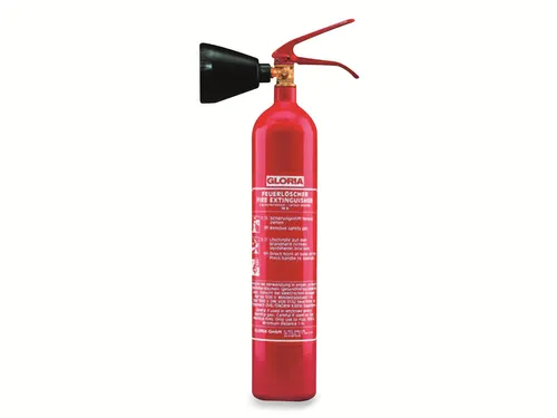 Gloria KS 2 ST CO2 Feuerlöscher 2 kg - Dauerdrucklöscher für Brandklasse B, frostsicher von -30°C bis 60°C, mit gezieltem Schneehorn für effektive Löschmittelausbringung. Ideal für elektrische Anlagen bis 1000 Volt.