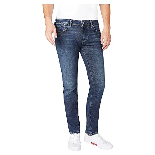 Pepe Jeans Herren Jeans Hatch, Denim-vx1, 36W - Jeans aus blauen Stretch-Denim mit schmaler Passform, gefertigt mit Wiser-Wash-Technologie für nachhaltigen Wasserverbrauch.