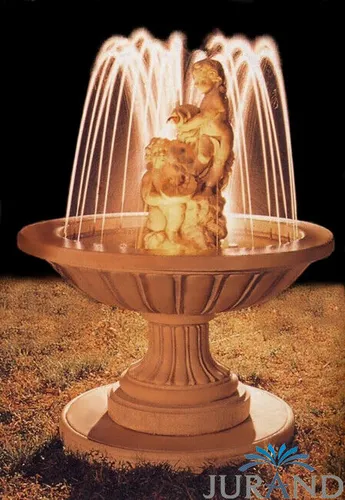Springbrunnen Fontäne - Römische Garten Deko Neu 1051 - Elegante Steinfontäne aus FineCrete, frei wählbare Farben, ideal für stilvolle Gartengestaltung und entspannende Wasserspiele.