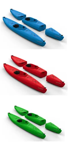 Kayak Innovations Natseq Solo - Modulares zerlegbares Kajak in grün - Tourenkajak aus robustem Polyethylen, erweiterbar und ideal für Abenteuer auf dem Wasser.