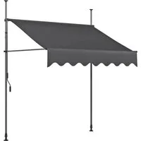 Klemm-Markise für Balkon und Terrasse 300x120 cm - Außenanbau mit einfacher Montage ohne Bohren. Genießen Sie individuellen Sonnenschutz und einen verstellbaren Neigungswinkel für optimalen Schatten.