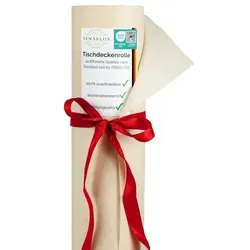 Sensalux Tischdeckenrolle 1m x 25m in Creme - Tischdecken für jede Feier, ideal für Hochzeiten, Geburtstage und Gartenpartys. Hergestellt aus 100% Polypropylen, OEKO-TEX® zertifiziert und umweltfreundlich.