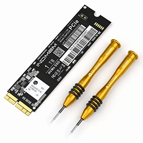 INDMEM 1TB NVMe PCIe SSD für MacBook Air 2013-2017, MacBook Pro Retina 2013-2015, iMac 2013-2017, Mac Pro 2013, Mac Mini 2014(Aktualisieren Sie vor der Installation auf macOS 10.13 oder höher)