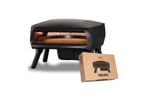 Witt PICCOLO Rotante 16" Gas Pizzaofen - Hochwertiger Pizzaofen mit rotierender Backfläche, ideal für gleichmäßige Backergebnisse. Kompakt und leistungsstark mit 7 kW für den professionellen Einsatz im Freien.