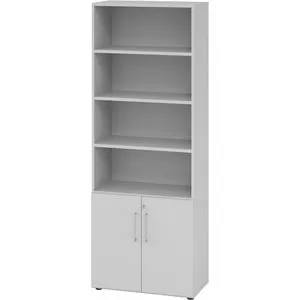 Hammerbacher Kombischrank Serie 9, abschließbar aus Holz, 80 x 215,4 cm - Büroschrank mit abschließbaren Flügeltüren, ideal für die sichere Aufbewahrung von Dokumenten. Hochwertige Verarbeitung und verstellbare Fachböden für maximale Flexibilität.