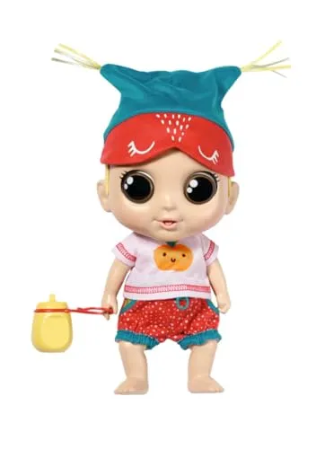 CHOU CHOU Baby Luca, 30 cm große Babypuppe mit beweglichen Augen und lustigen Soundfunktionen, inklusive Shirt, Hose, Mütze, Strampler, Flasche und Schnuller, 905562 Zapf Creation