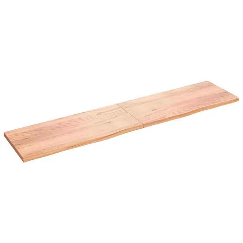 Wandregal Hellbraun 220x50x(2-4) cm aus massivem Eichenholz - Regale & Aufbewahrung: Hochwertiges, behandelten Massivholz für langlebige Nutzung, ideal zur stilvollen Aufbewahrung und Dekoration in jedem Raum.