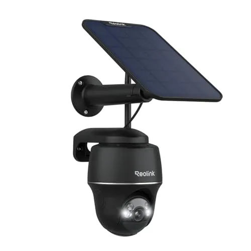 Reolink 5MP Solar Überwachungskamera - Kabellos & Schwenkbar - Vielseitige 5MP Solar-Kamera für Außenbereiche mit 355° Schwenk- und 140° Neigungsfunktion. Einfache Installation, stabile WLAN-Verbindung und smarte Bewegungserkennung für mehr Sicherheit ohne Abo-Gebühr.