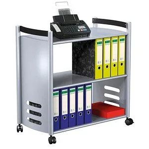 Kerkmann Etagenwagen silber 70,0 x 40,0 x 84,0 cm - Servierwagen mit 3 Ebenen, stabil und mobil dank 4 lenkbarer Räder, ideal für Bürogeräte und Aktenordner.