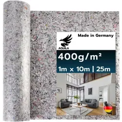 AQUILA Profi Malervlies 25m x 1m, Extra Dick, 400 g/m², Kein Durchsickern, hochwertiges Abdeckvlies zum Streichen, Schutz für Böden & Möbel, rutsch- & reißfest, Made in Germany