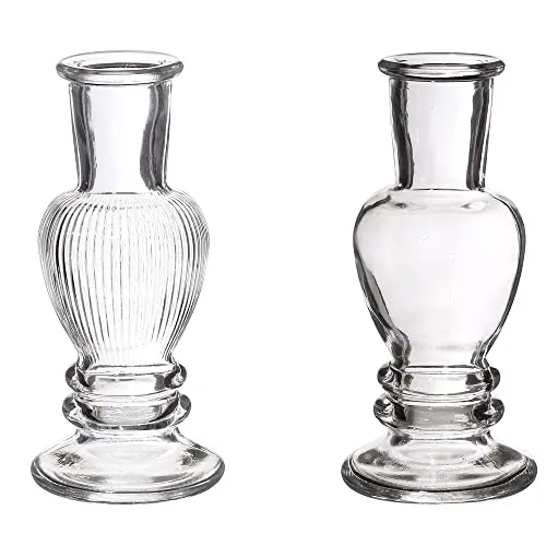 Vasen aus Glas für eine stilvolle Tischdeko - Glasvasen Hochzeit - Blumenvase Vintage - Tischvase für Festlichkeiten - Kleine preiswerte Vasen aus Glas (Venezia klein (H 11,3 - Ø 5 cm)) 12 x