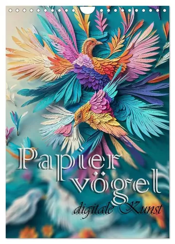 Pall Anser | Papiervögel - Digitale Kunst Wandkalender 2026 - Kalender mit 14 Seiten, präsentiert exquisite digitale Kunst von Pall Anser und bringt kreative Inspiration in Ihr Zuhause.