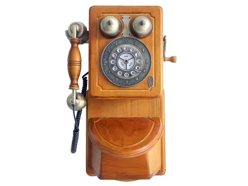 Caramel MEDIA Nostalgie Telefon 1879 - Wunderschönes Wandtelefon im nostalgischen Design, ideal für Liebhaber klassischer Technik und stilvolle Einrichtungen.