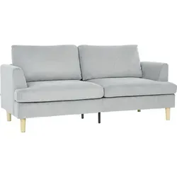 HOMCOM 3-Sitzer-Sofa mit Armlehnen in Hellgrau - Komfortables Polstersofa mit 15 cm dicken Sitzkissen aus hochdichtem Schaumstoff und Taschenfedern. Ideal für entspannte Stunden im Wohnzimmer oder Schlafzimmer. Robuste Konstruktion und einfacher Aufbau sorgen für langanhaltende Freude.