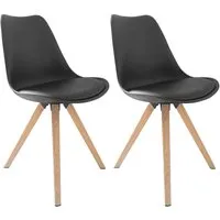 byLIVING Stuhl Kira 2er Set - Eiche / Schwarz - Moderne Stühle im skandinavischen Stil, einfache Selbstmontage und max. Belastung von 110 kg, ideal für jeden Wohnraum.