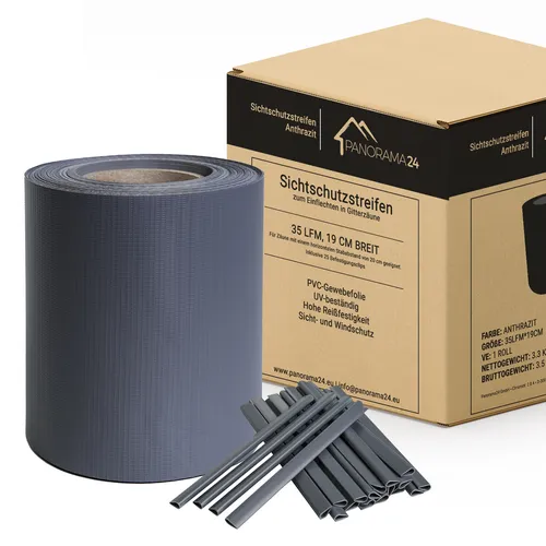 Sichtschutz PVC - Anthrazit RAL 7016, 35m für Doppelstabmattenzaun - Dekorative Zäune, blickdicht und witterungsbeständig mit einfacher Montage und beidseitiger Beschichtung für langanhaltende Farbe.
