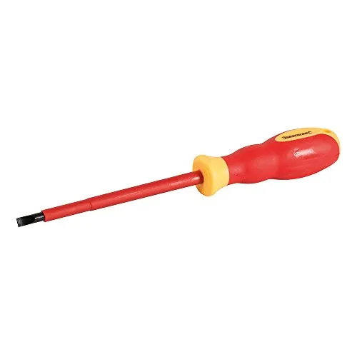Silverline 460213 VDE-Elektriker-Schraubendreher mit Weichgriff, Schlitz, 1,0 x 5 x 125 mm