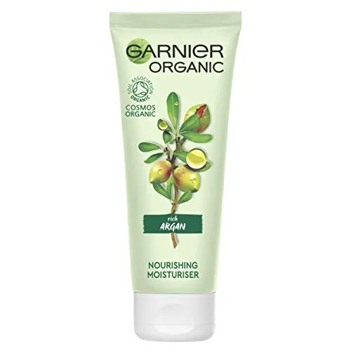 Garnier Crème mit Aloe Vera & Arganöl - 50 ml Feuchtigkeitspflege - Tagespflege für trockene Haut, angereichert mit biologischem Arganöl und Aloe Vera für bis zu 48 Stunden intensive Feuchtigkeit und Geschmeidigkeit.