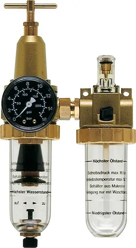 ewo 2er Wartungseinheit Standard Mittel G1/2 - Wartungseinheit für Druckluftsysteme, platzsparend mit Filter und Druckregler vereint, ideal für effiziente Luftaufbereitung bis 16 bar.