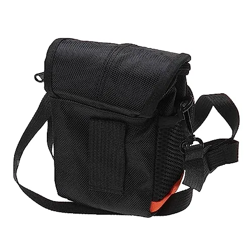 vhbw Universal Tasche Bag Case Gürteltasche schwarz, rot kompatibel mit Kamera, Kompaktkamera, Systemkamera, Bridgekamera.