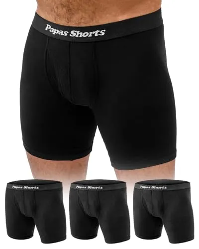 Papas Extra Lange Boxershorts Herren (3er Pack) aus weichem Modal | Größen S-5XL - 3er Pack weiche Boxershorts mit extra langem Bein für optimalen Halt. Perfekte Passform und dehnbarer Bund sorgen für maximalen Komfort. Hochwertiger Modalstoff bietet überlegene Strapazierfähigkeit und angenehmen Tragekomfort.