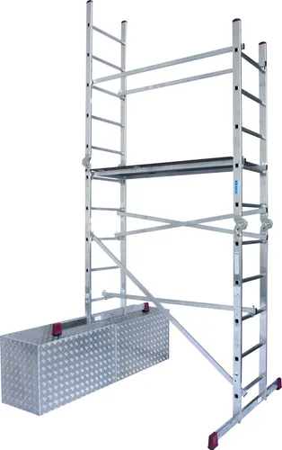 Krause Gelenkgerüst CORDA 4 m - Aluminium-Geländergerüst mit flexibler Nutzung, ideal für Renovierungsarbeiten und hohe Reichweiten.