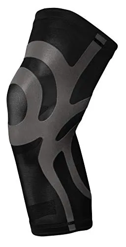 Kniebandage mit integrierten Tapes - Die Kniebandage bietet durch ihren 3D-Schnitt eine optimale Passform. Das Silikonband sorgt für gezielte Kompression und Stabilität. Ideal zur Unterstützung bei Bewegung und Rehabilitation. Größen: S 39-45 cm, M 42-48 cm, L 45-51 cm, XL 48-54 cm, XXL 51-57 cm.