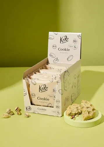 KoRo Bio-Cookie mit 16% Pistazie - Vegan & glutenfrei - Kekse: Leckere Bio-Cookies mit 16% Pistazien, vegan und glutenfrei, perfekt für bewusste Naschkatzen.