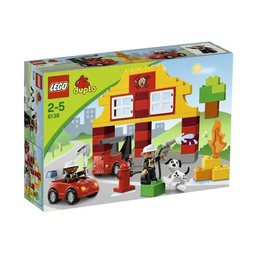 LEGO 6138 - Duplo Meine erste Feuerwehrstation - Bauklötze & Bausteine für kleine Feuerwehrhelden, bunt und sicher für Kinder ab 2 Jahren, inklusive Feuerwehrmänner, Laster und viele weitere spannende Elemente.