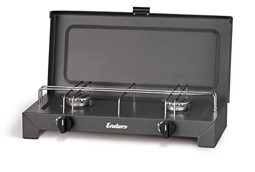 Enders 2-flammiger Gaskocher Canberra 2 - Campingkocher mit 2 Flammen, leicht und tragbar (2,5 kg), ideal für Outdoor-Abenteuer und Grillabende.