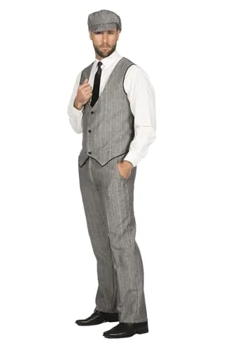 WILBERS & WILBERS 20er Jahre Peaky Blinders Anzug Schwarz-Weiß - Elegantes 20er Jahre Herren-Kostüm von WILBERS & WILBERS in Schwarz-Weiß. Perfekt für Karneval und Motto-Partys, ideal für einen stilvollen Auftritt. Beachte: Anzug fällt größer aus.