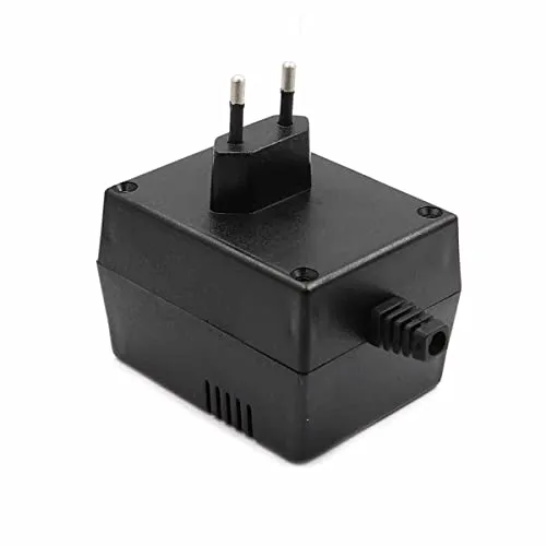 WITTKOWARE Steckergehäuse/Netzteilgehäuse mit Eurostecker und Lüftungsschlitzen, ABS Kunststoff, unbearbeitet, 82x64x55mm, schwarz
