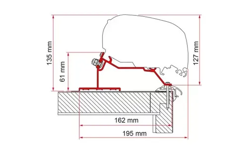 Fiamma Caravan Roof Markisenadapter für Fiamma F80/F65 450 cm Camping B-Ware