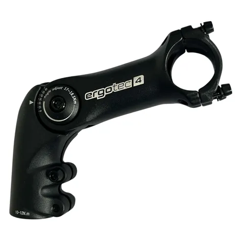 ergotec Unisex Octopus 2 Vorbau - Schwarz, 10 x 9 cm EU - Fahrradvorbauten mit nur 338 Gramm Gewicht, verstellbar von 0° bis +60° für optimale Sitzposition und Komfort beim Radfahren.