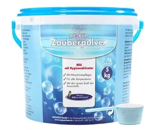 Aqua Clean Zauberpulver mit Hygieneaktivator 5kg L - Anti-Trübmittel & Enzyme, effektive Reinigung mit Hygieneaktivator für kristallklares Wasser und optimale Hygiene im Pool.