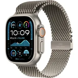 Apple Watch Ultra 2 GPS + Cellular 49mm - Titan, Milanese Loop Small, CO2-neutral und ideal für Outdoor-Aktivitäten
