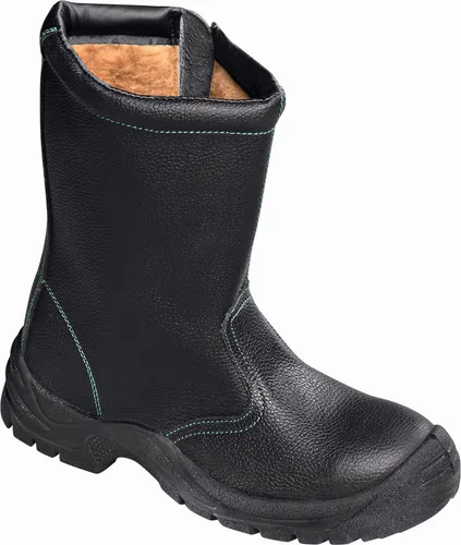 teXXor® Sicherheits-Winterstiefel S3 mit Reißverschluss - Größe 39 - Schwarz - Robuste Sicherheitswinterstiefel S3 in Größe 39 aus Vollrindleder mit Reißverschluss. Ideal für den Einsatz in kälteren Umgebungen, bietet optimalen Schutz durch Stahlkappe und durchtrittsichere Sohle.