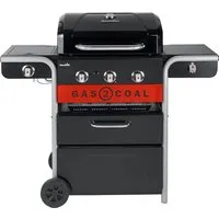 Char-Broil Gas2Coal 2.0 330 - Hybrid Grill für Gas & Kohle - Grillkategorie: Kombi-Grill mit Gusseisen-Grillplatten und integriertem Thermometer, ideal für abwechslungsreiche Grillabende im Garten.