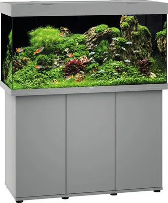 Aquariumkombination JUWEL Rio 350 SBX mit LED-Beleuchtung, Heizer, Filter und Unterschrank grau