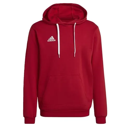 adidas Herren Entrada 22 Sweat Hoodie - Team Power Red, M - Bequemer Hoodie mit Kängurutasche, aus 70% Baumwolle und 30% recyceltem Polyester, perfekt für sportliche Aktivitäten und Freizeit.